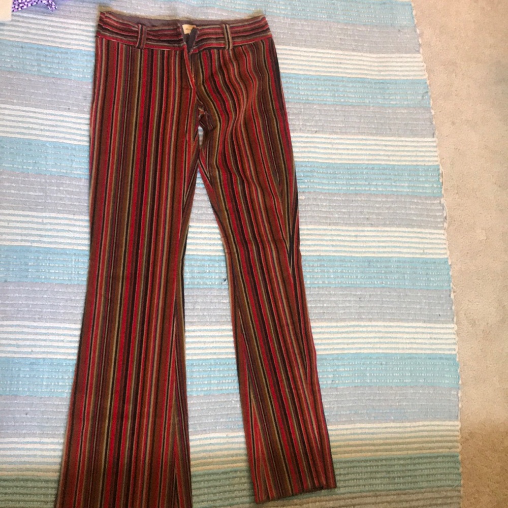 Red striped courdiroy pants